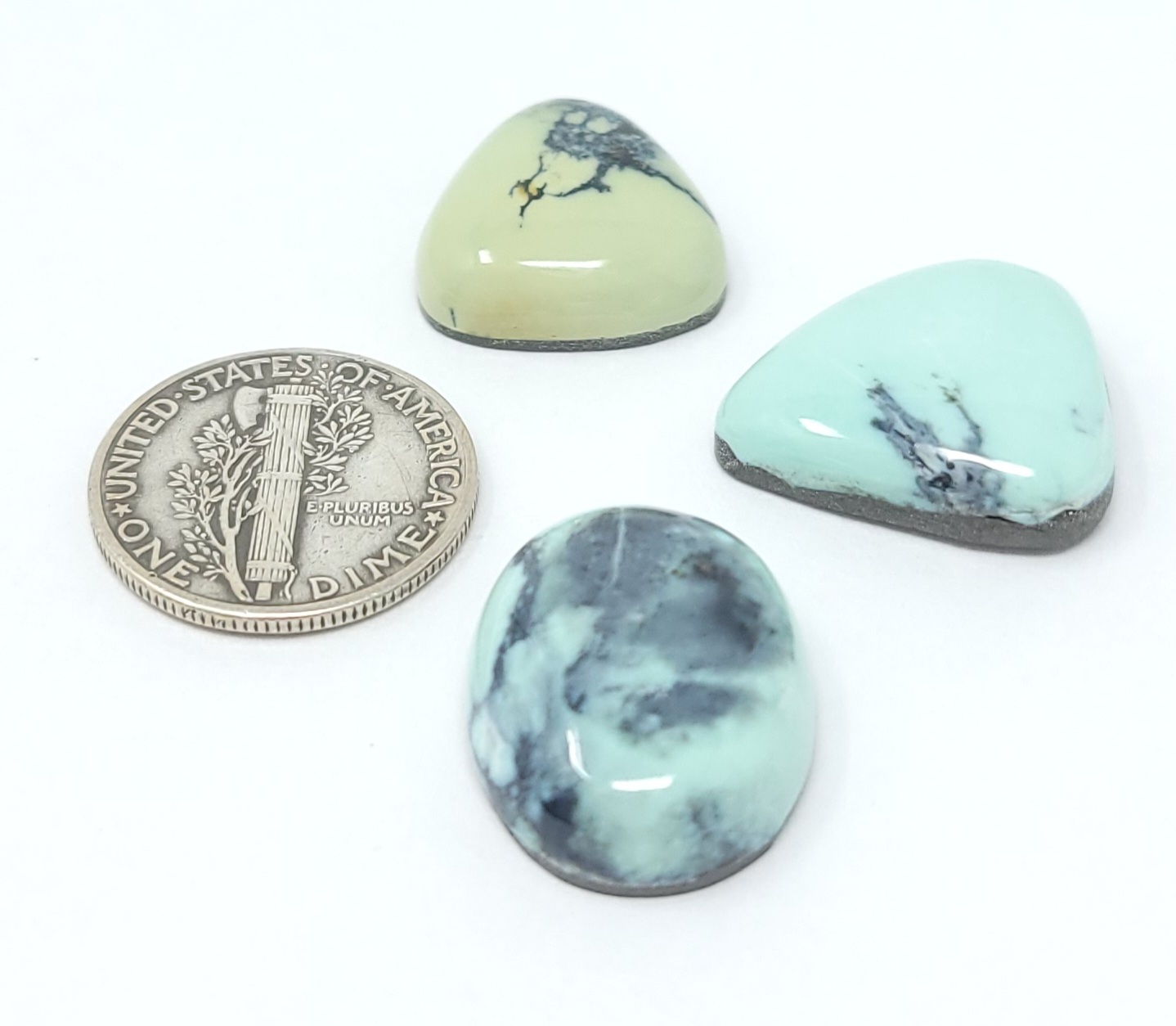 Natural Prince Variscite Cabochon Lot Blue Green Mixed Shape 35.1 Carats