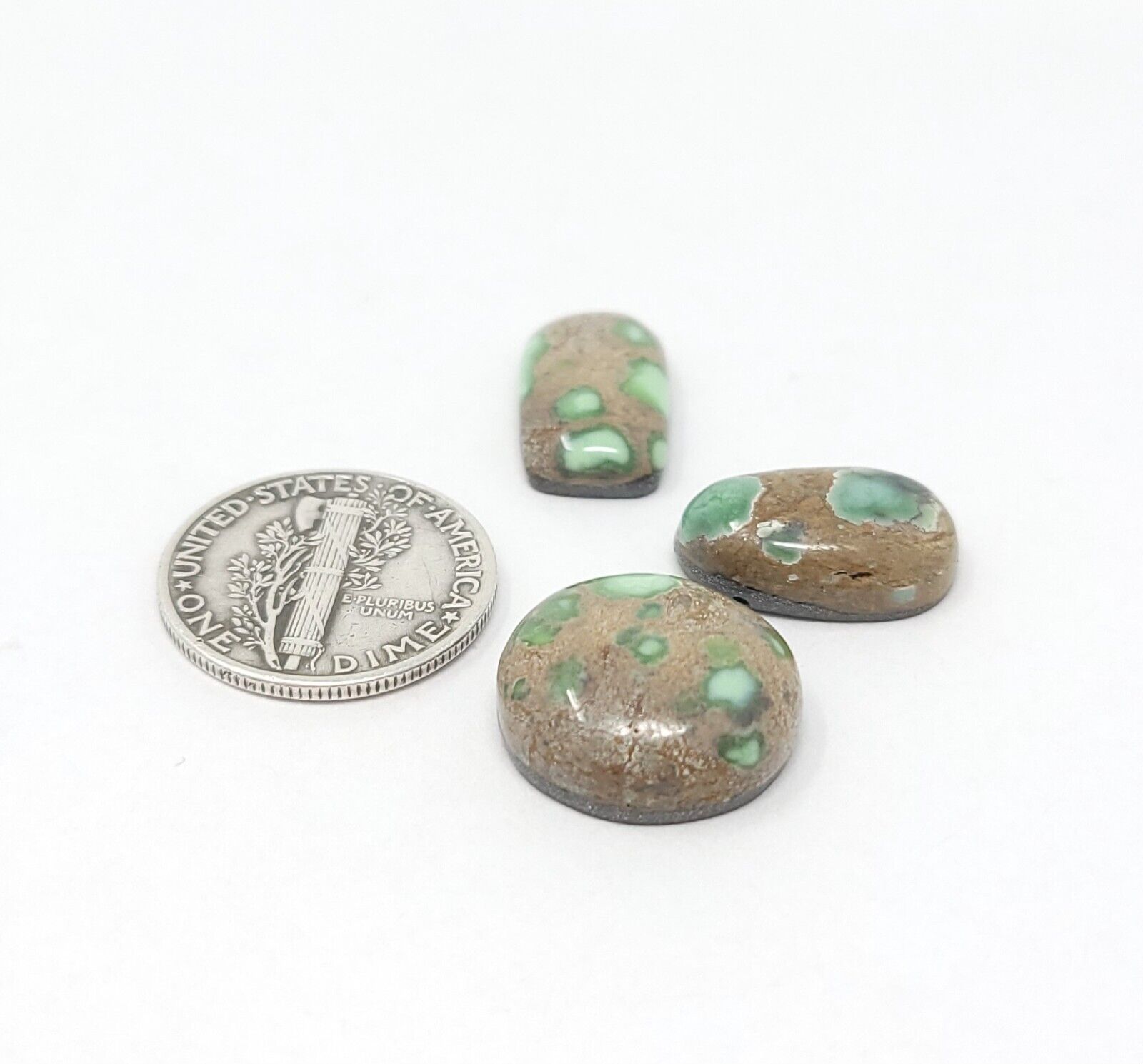 Natural Green Damele Variscite Cabochon Mixed Shape Lot 19.3 Carats