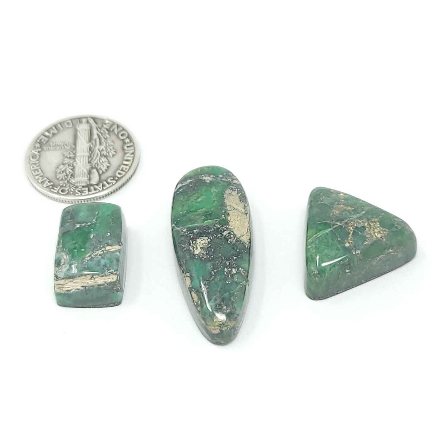 Natural Australian Variscite Cabochon Lot 40.9 Carats Hand Cut Triangle