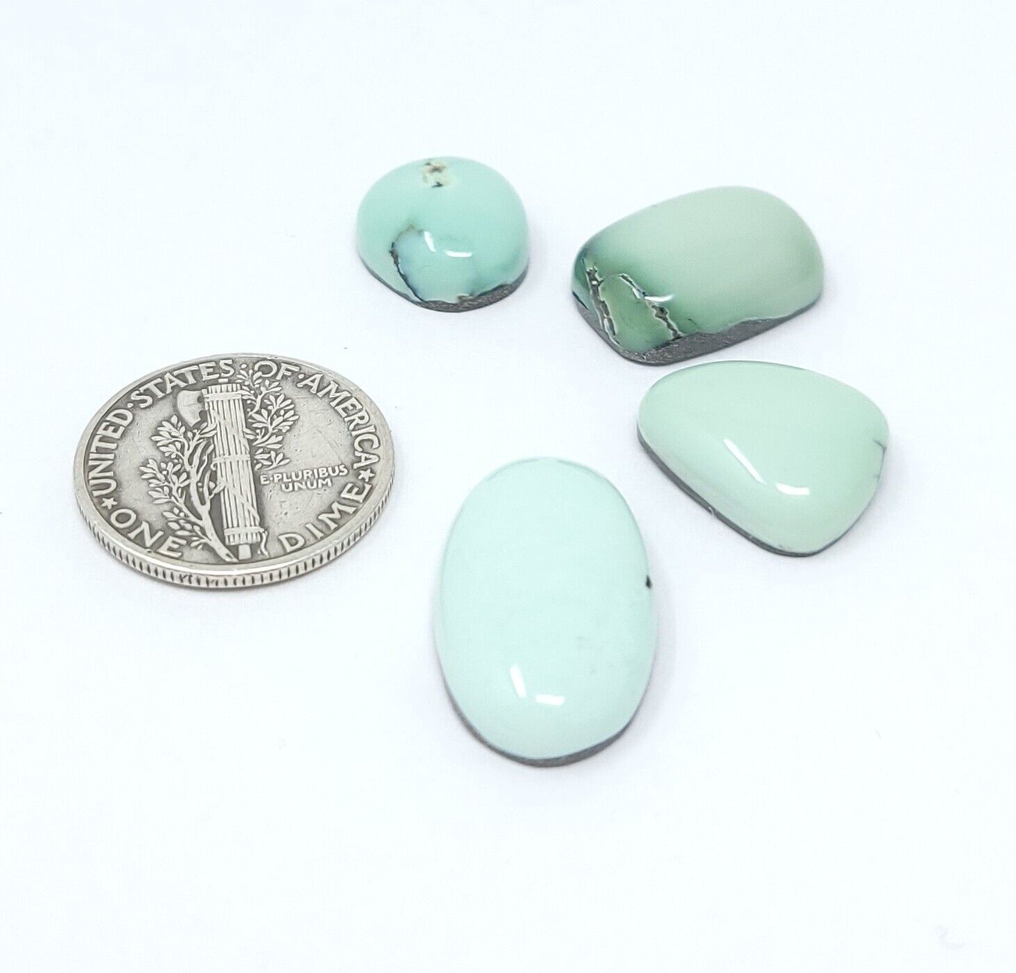 Natural Prince Variscite Cabochon Lot Mint Green Oval Cushion Shape 25.9 Carats