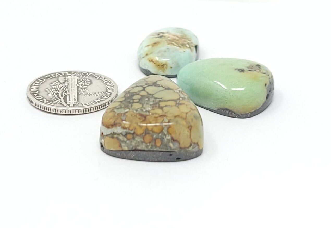 Natural Seven Dwarfs Variscite Cabochon Lot Freeform Shape 50.5 Carats Hand Cut