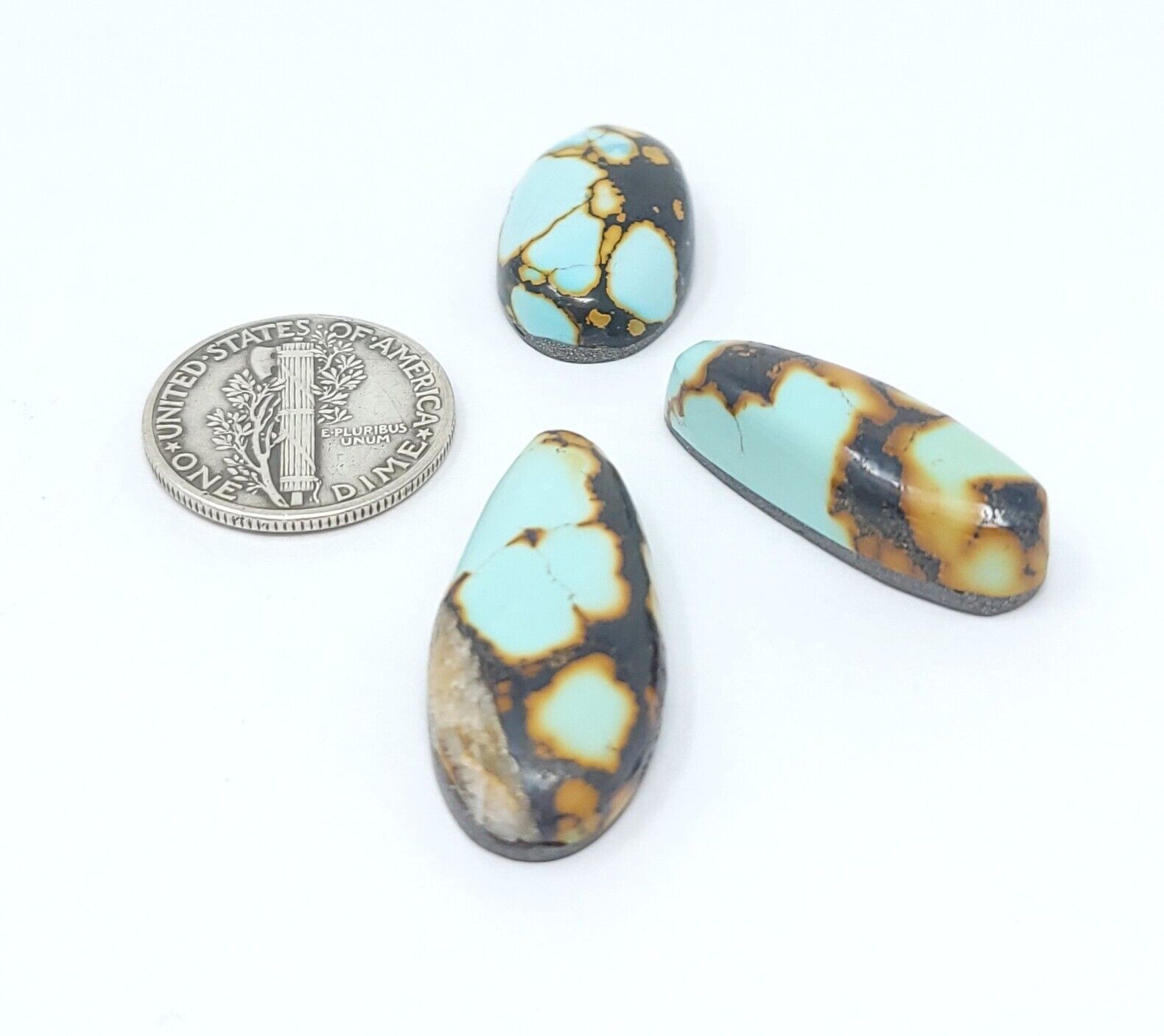 Natural Multi Colored Hubei Turquoise Cushion Hand Cut Cabochon Lot 38.2 Carats