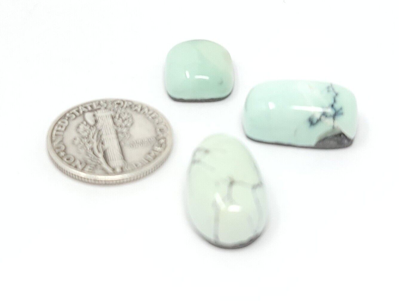 Natural Prince Variscite Cabochon Lot Mint Green Cushion Shape 24.3 Carats