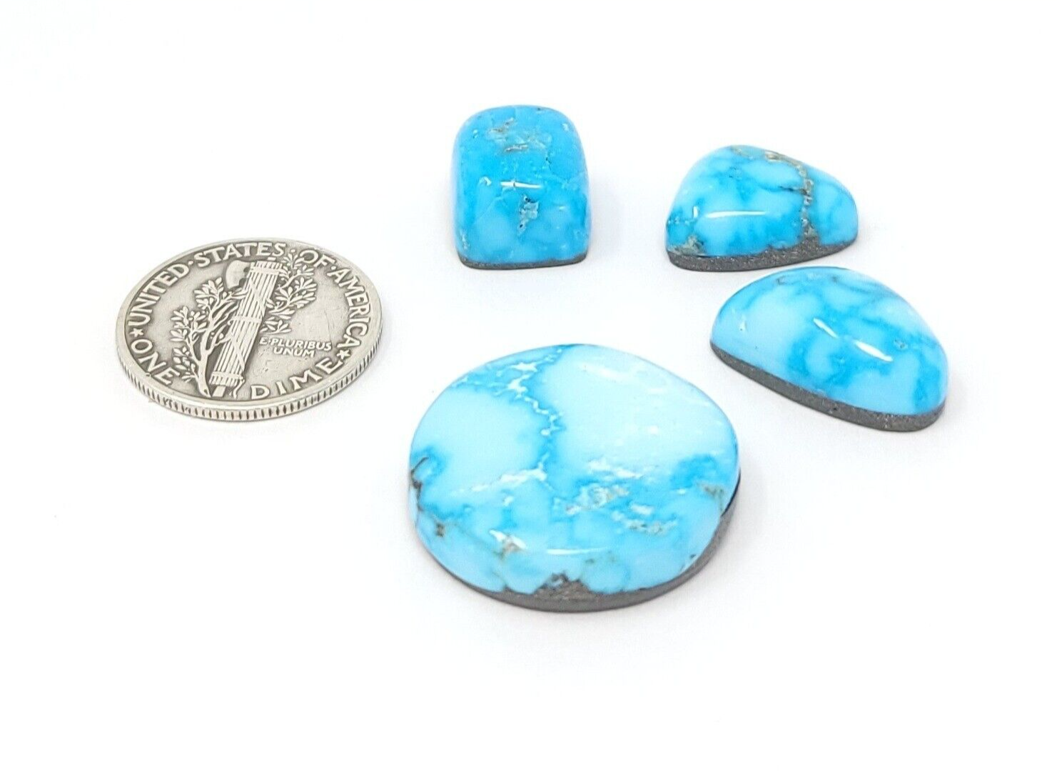 Natural Kingman Turquoise Hand Cut Water Web Mixed Shape Lot 42 Carats