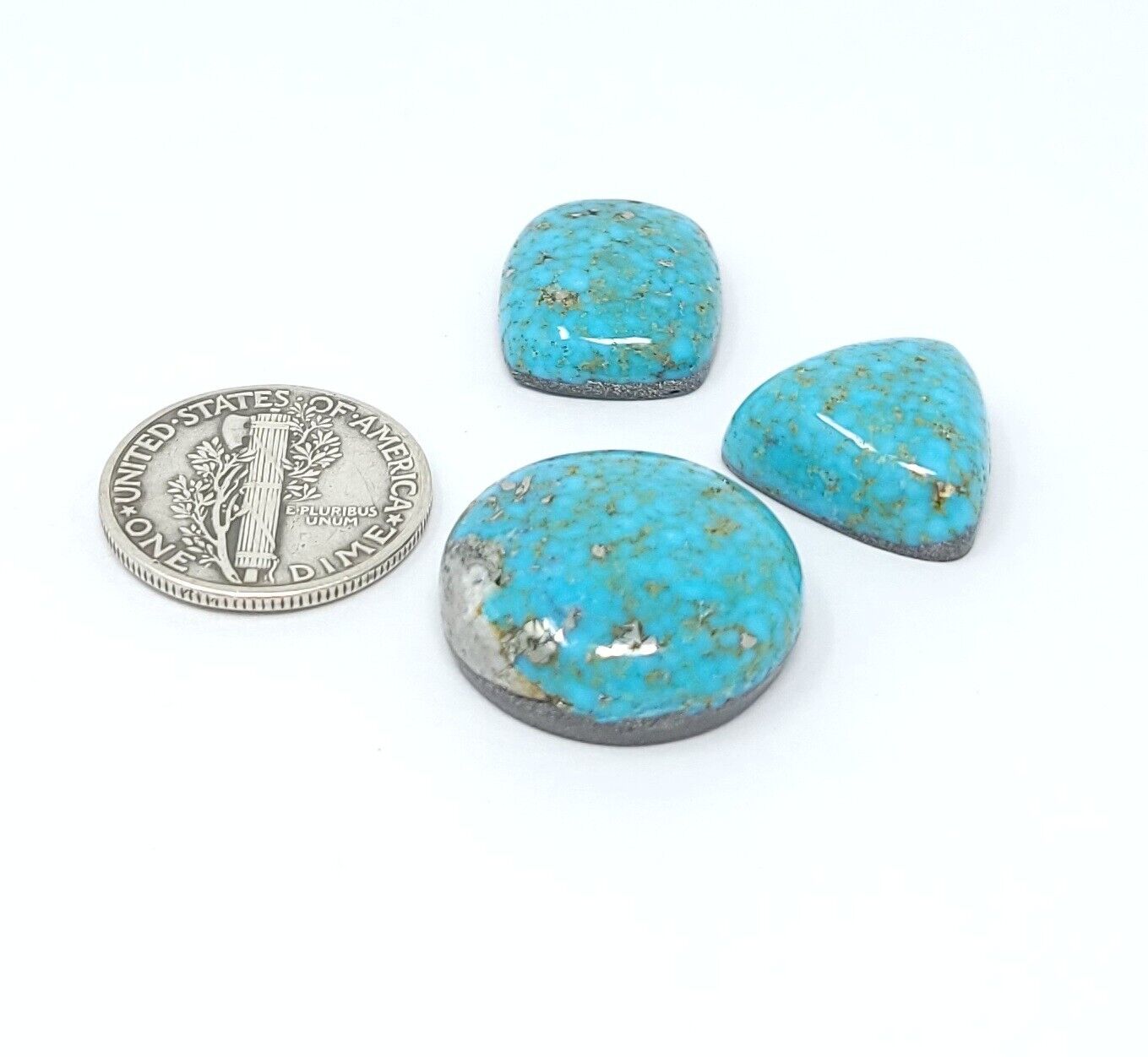 Natural Persian Turquoise Cabs Red Web With Pyrite Round Cushion 37.6 Carats