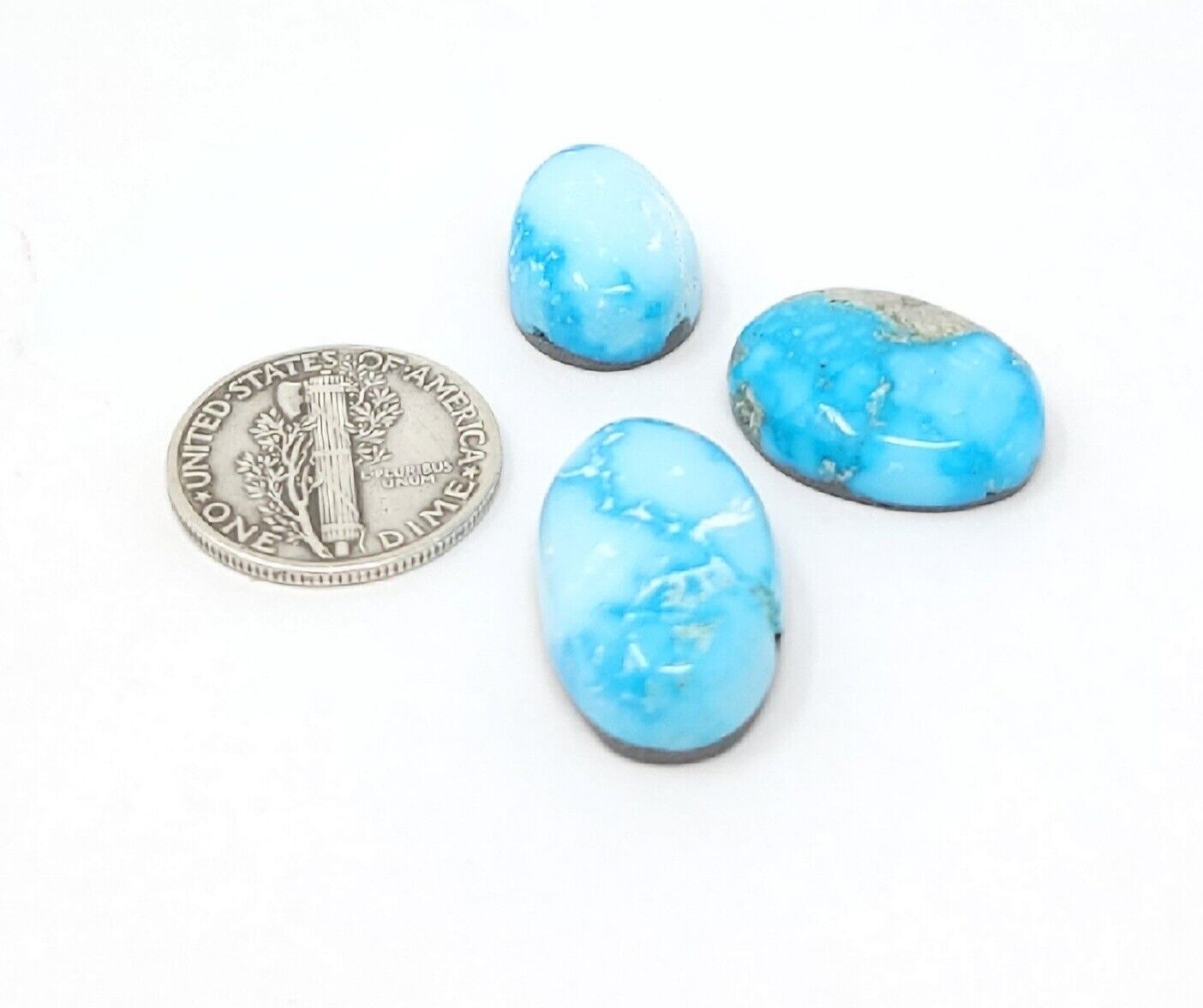 Natural Water Web Kingman Turquoise Cabochon Lot Teardrop Oval Shape 32.5 Carats