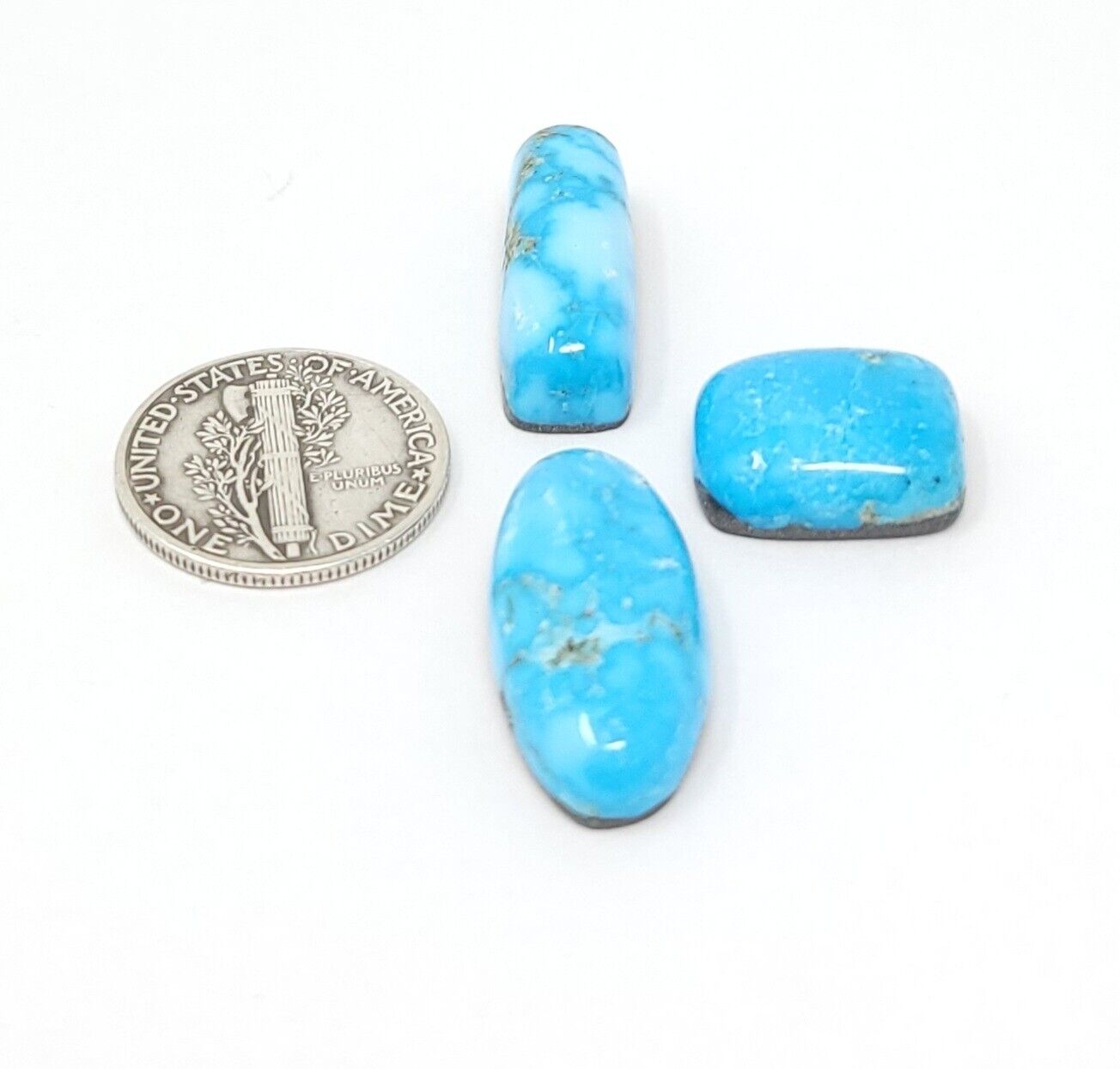 Natural Waterweb Kingman Turquoise Cabochon Lot Cushion Oval Shape 31.8 Carats