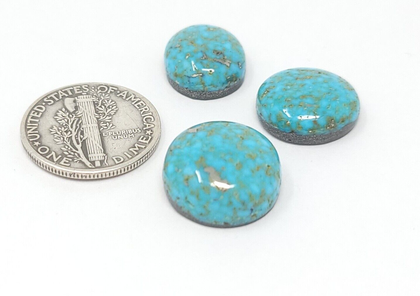 Natural Persian Turquoise Cabs With Red Webbing Birds Eye Pattern 24.4 Carats