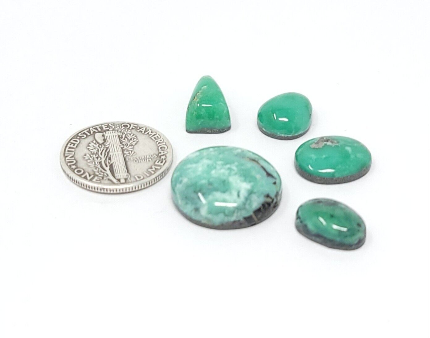 Natural Pixie Variscite Green Cabochon Lot Round Free Form Shape 24.6 Carats