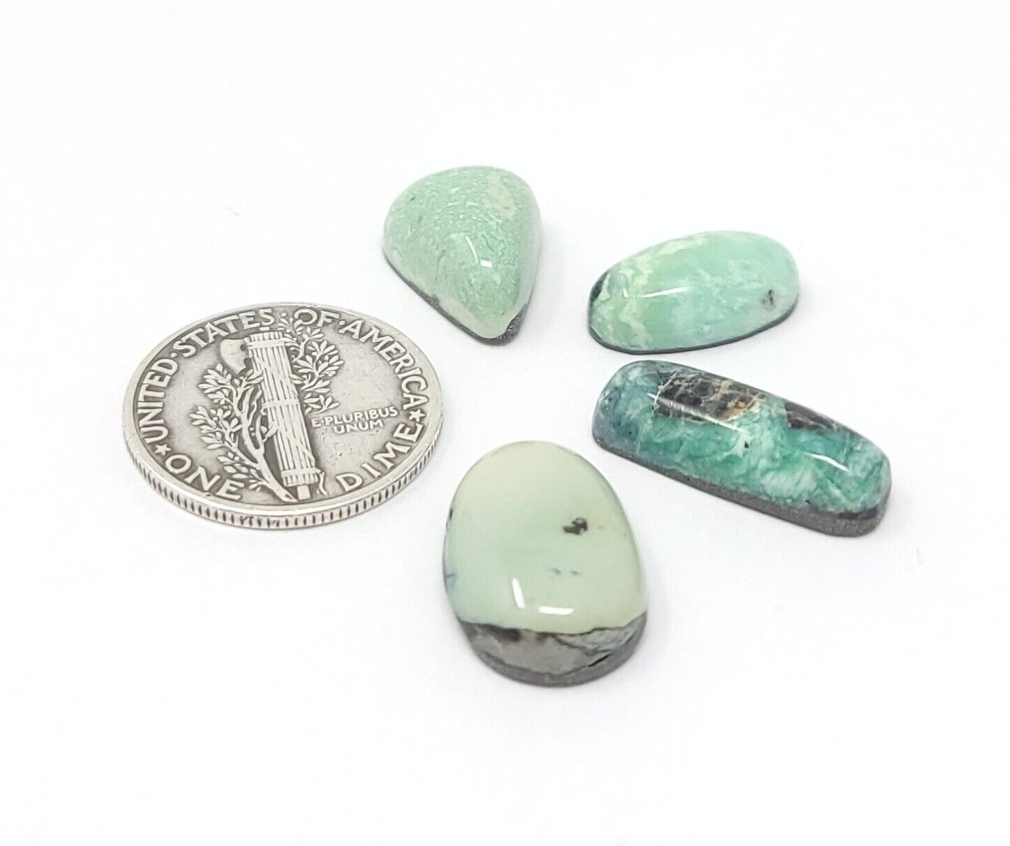 Natural Pixie Variscite Green Cabochon Lot Mixed Free Form Shape 18.1 Carats