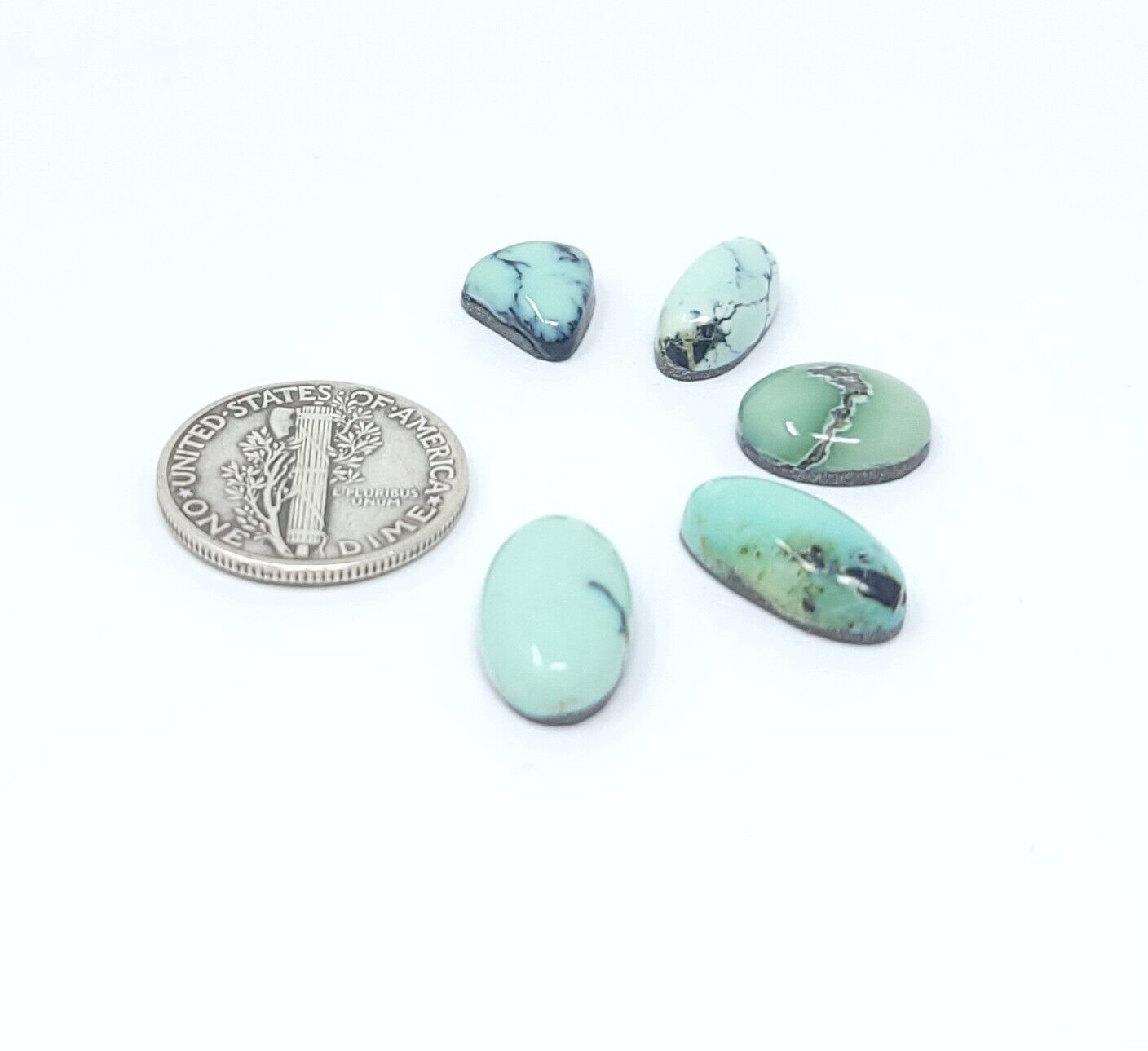 Natural Prince Variscite Cabochon Lot Mint Green Oval Shape 15.4 Carats Hand Cut