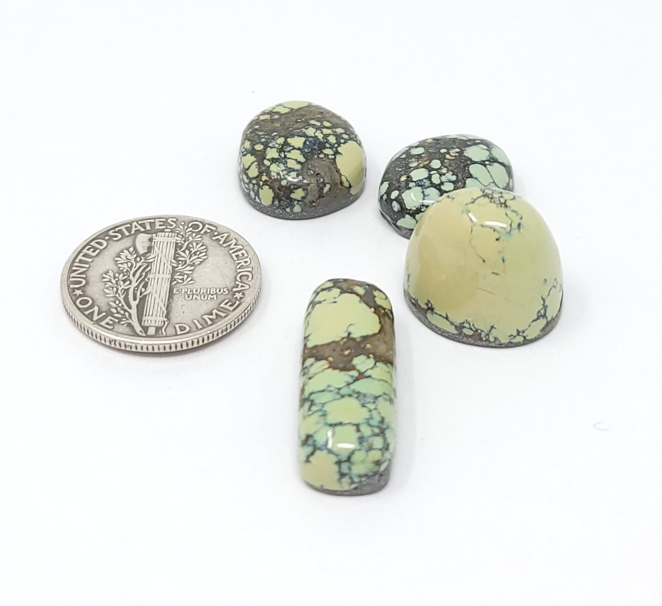 Natural Webbed Peacock Variscite Mix Shaped Cabochon Lot 31.9 Carats