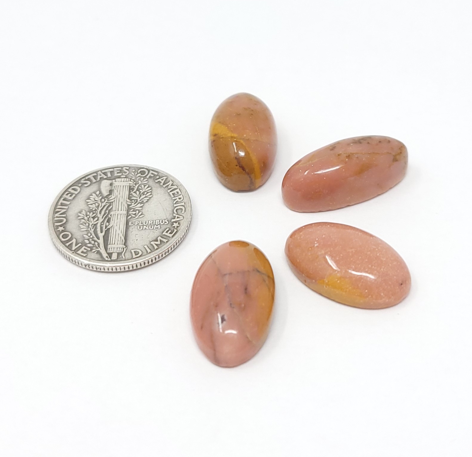 Natural Pink Australian Opal Hand cut Cabochon Lot Oval Shape 20.8 Carats