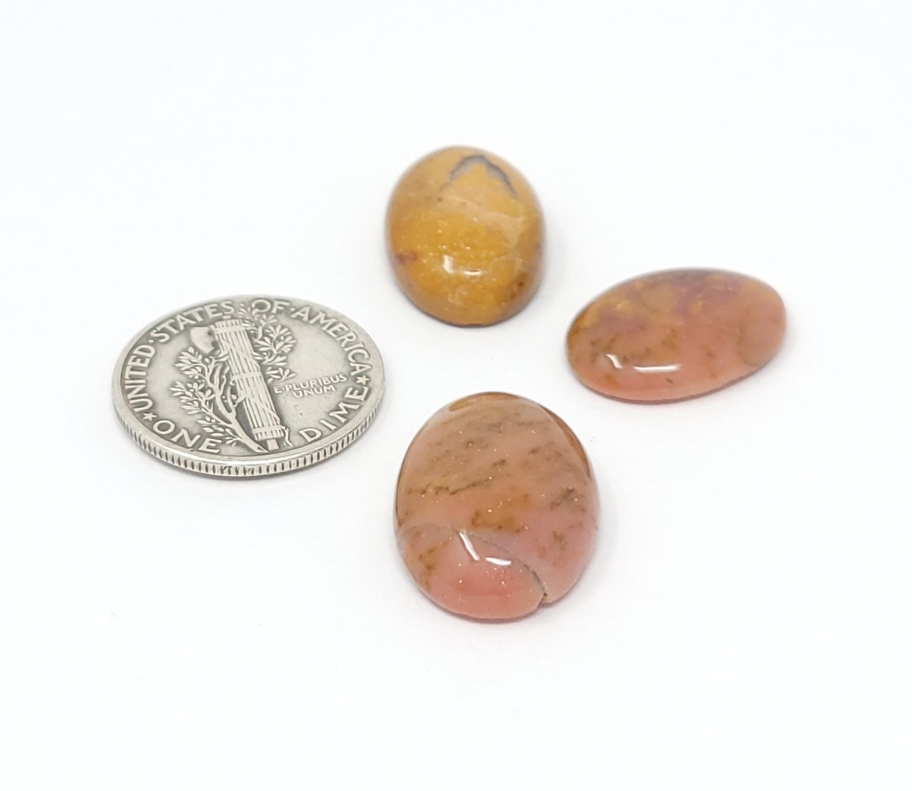 Natural Pink Australian Opal Oval Shape Cabochon Lot 17.7 Carats Hand Cut