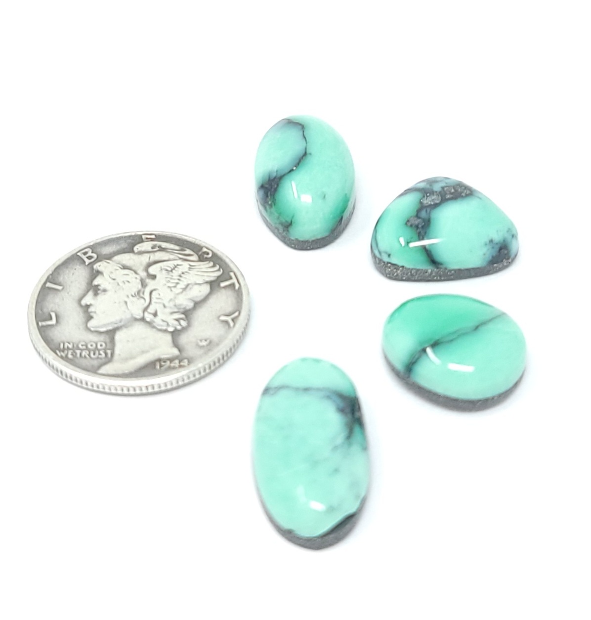 Natural Black Bridge Variscite Green Cabochon Hand Cut Oval Shape 18.2 Carats