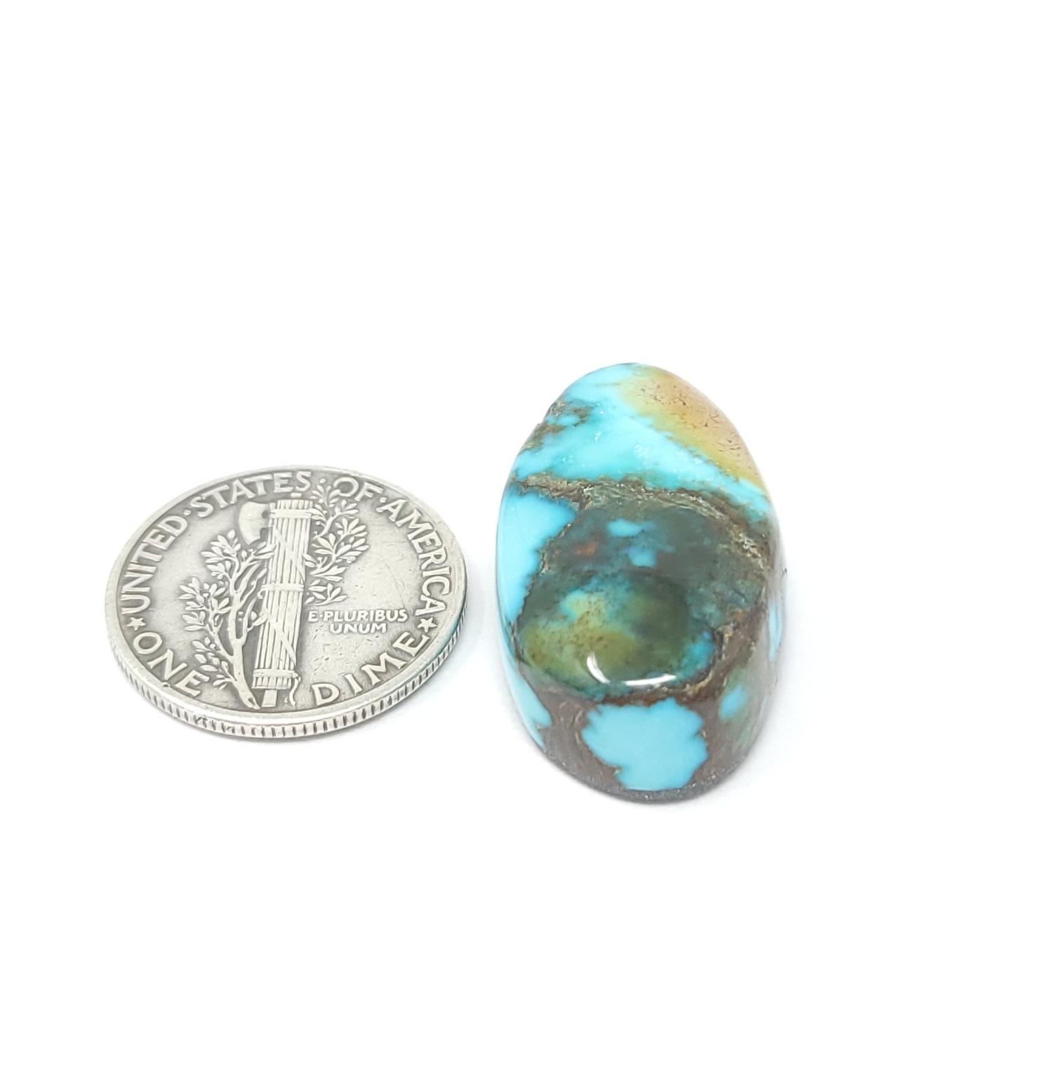 Natural Cloud Mountain Turquoise Multi Color Oval Shape Cabochon 23.9 Carats