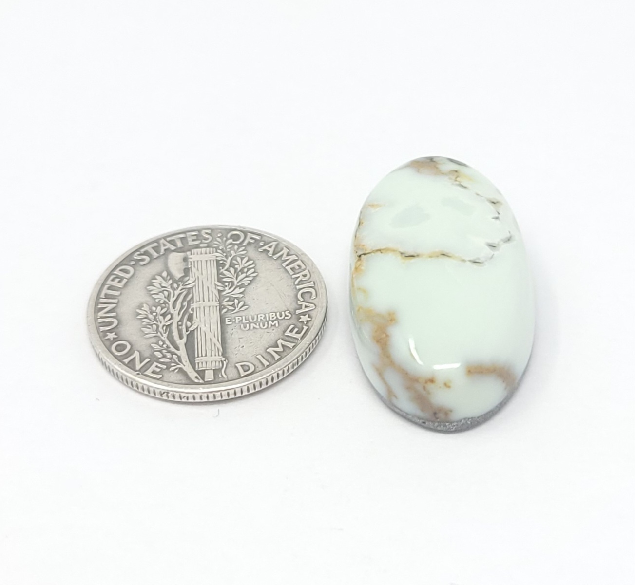 Natural Aloe Variscite Oval Shape Cabochon 17.9 Carats Hand Cut