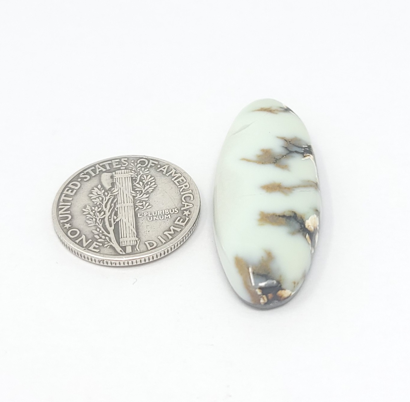 Natural Aloe Variscite Oval Shape Cabochon 17.1 Carats Hand Cut