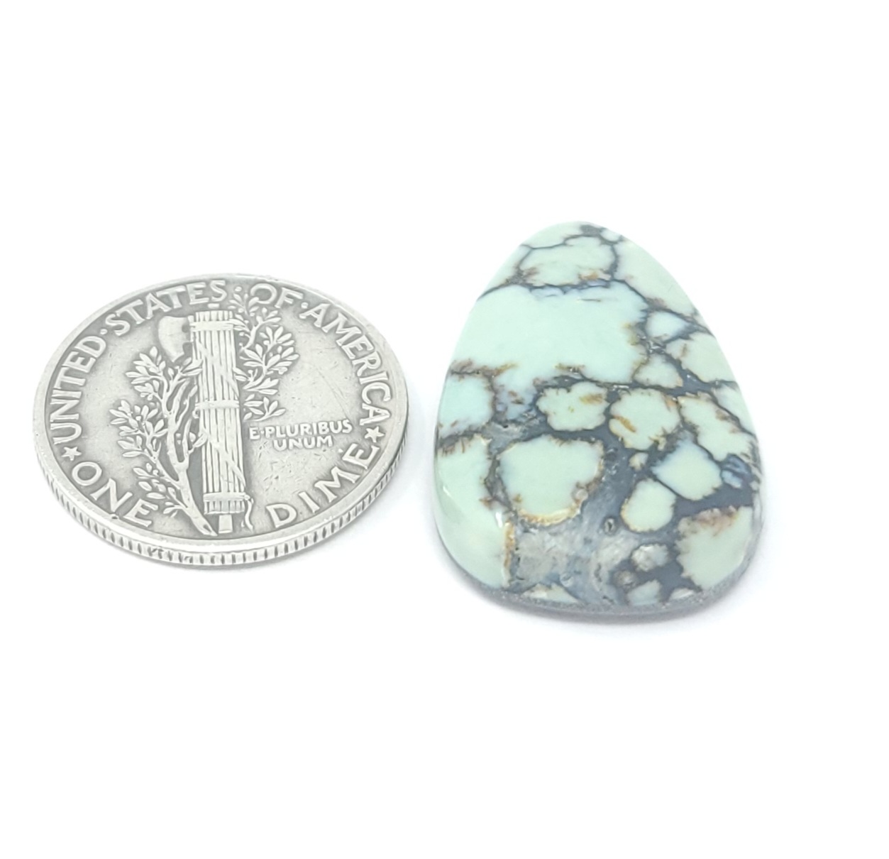 Natural Saguaro Variscite Webbed Free Form Shape Cabochon 12.7 Carats Hand Cut