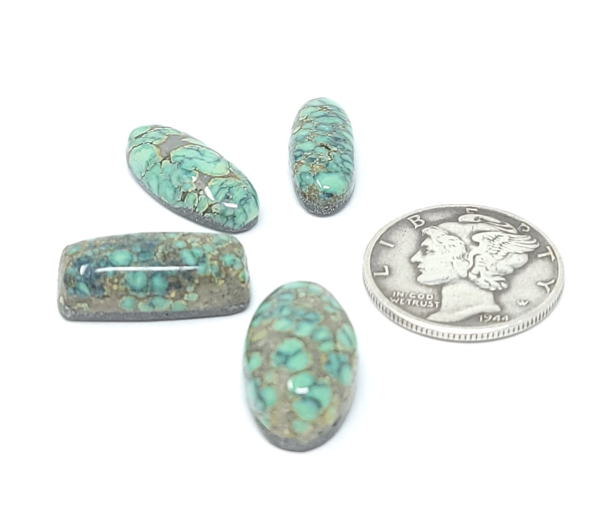 Natural Webbed Peacock Variscite Free Form Oval Shape Cabochon Lot 18.9 Carats