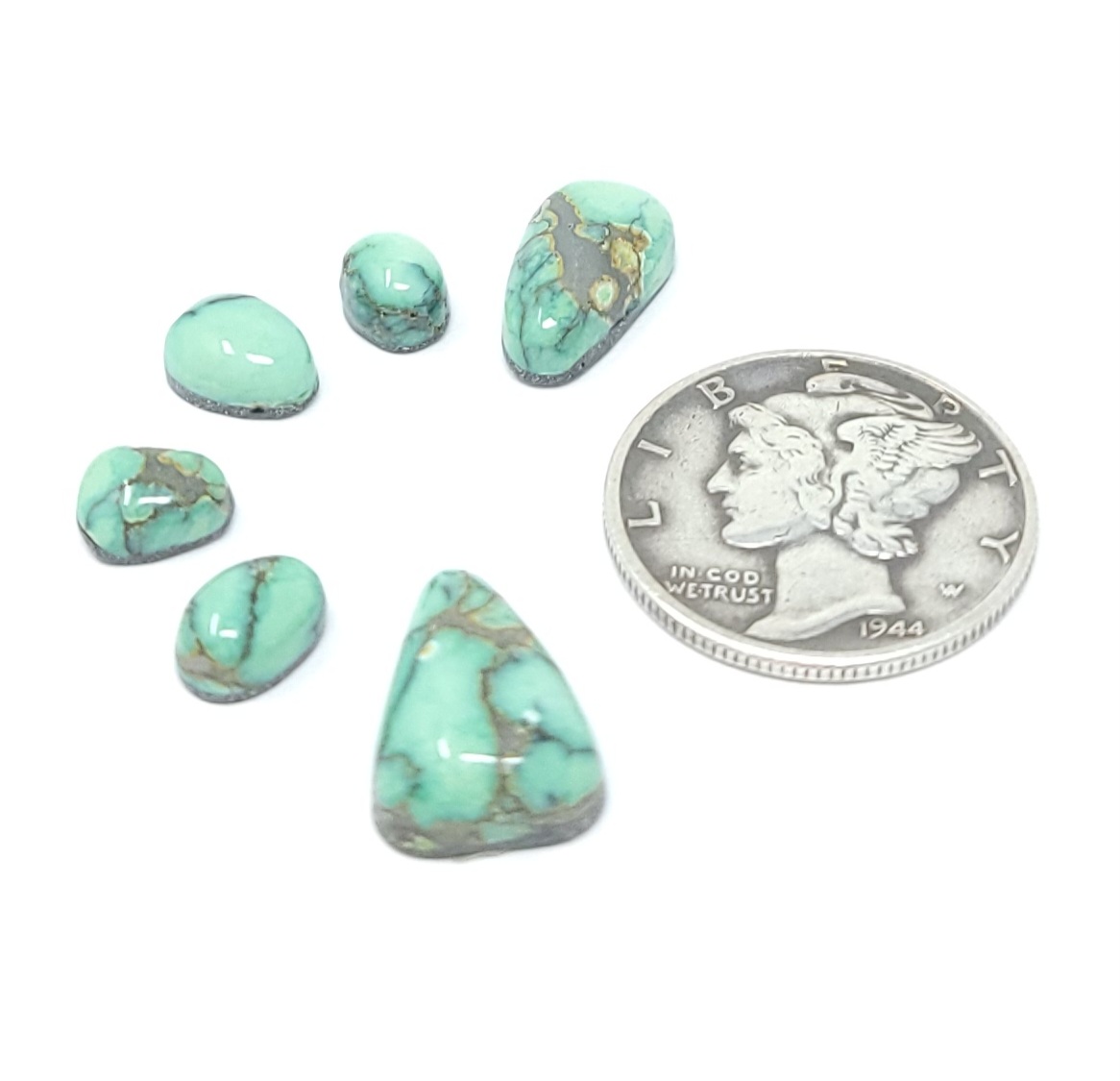 Natural Peacock Variscite Minis Free Form Mixed Shape Cabochon Lot 8.2 Carats