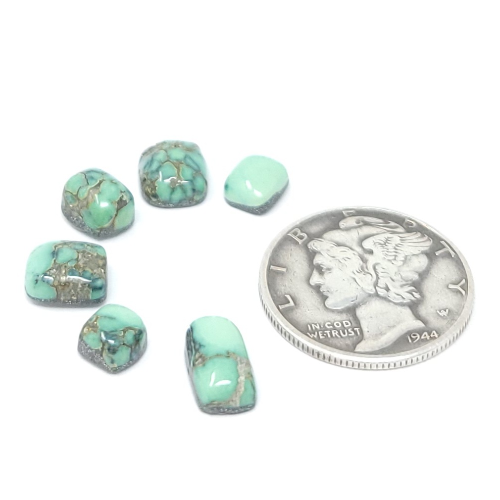 Natural Peacock Variscite Minis Free Form Cushion Shape Cabochon Lot 5.3 Carats