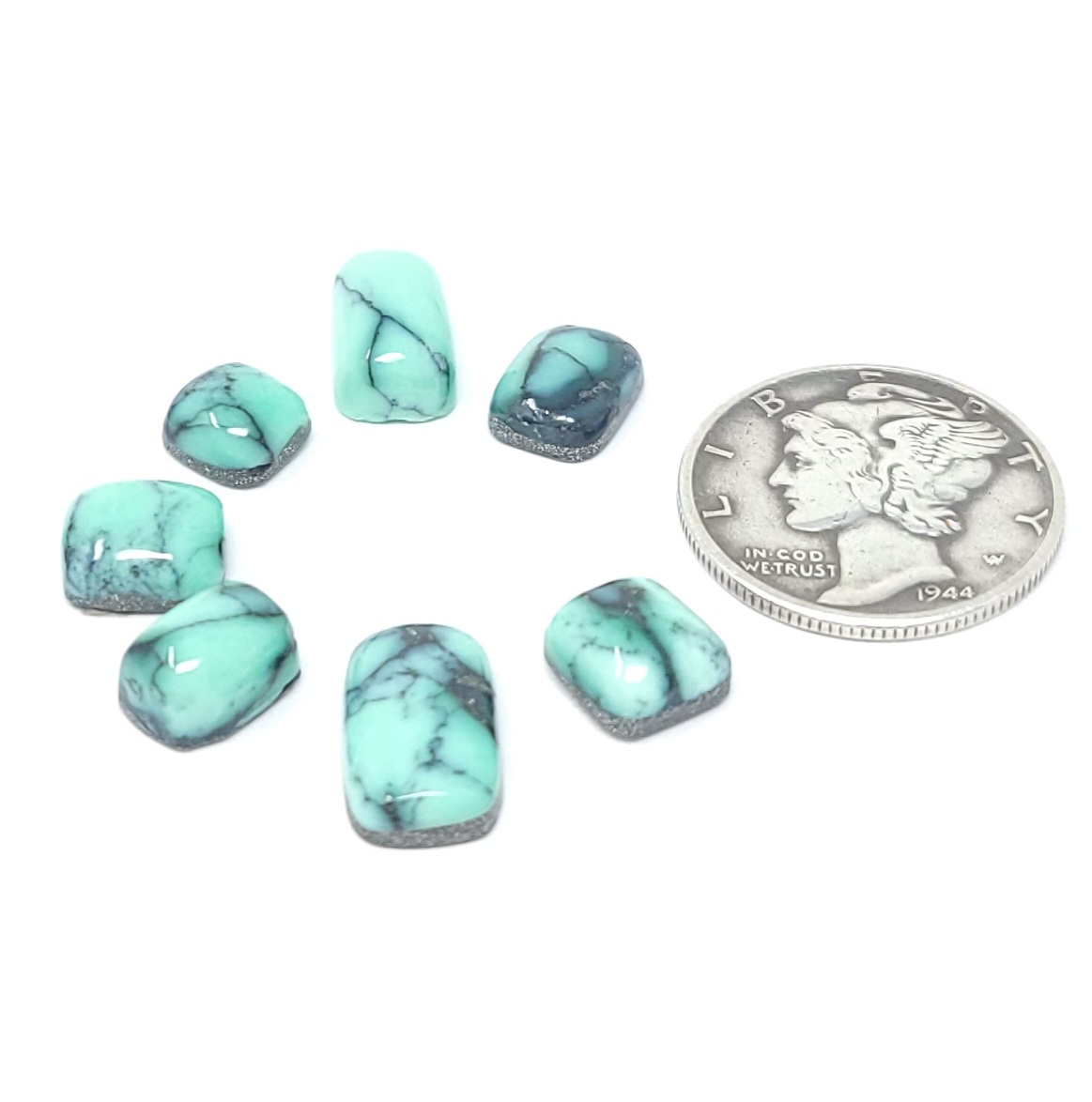 Natural Black Bridge Variscite Cabochon Lot Mini Mixed Cushion Shape 11.2 Carats