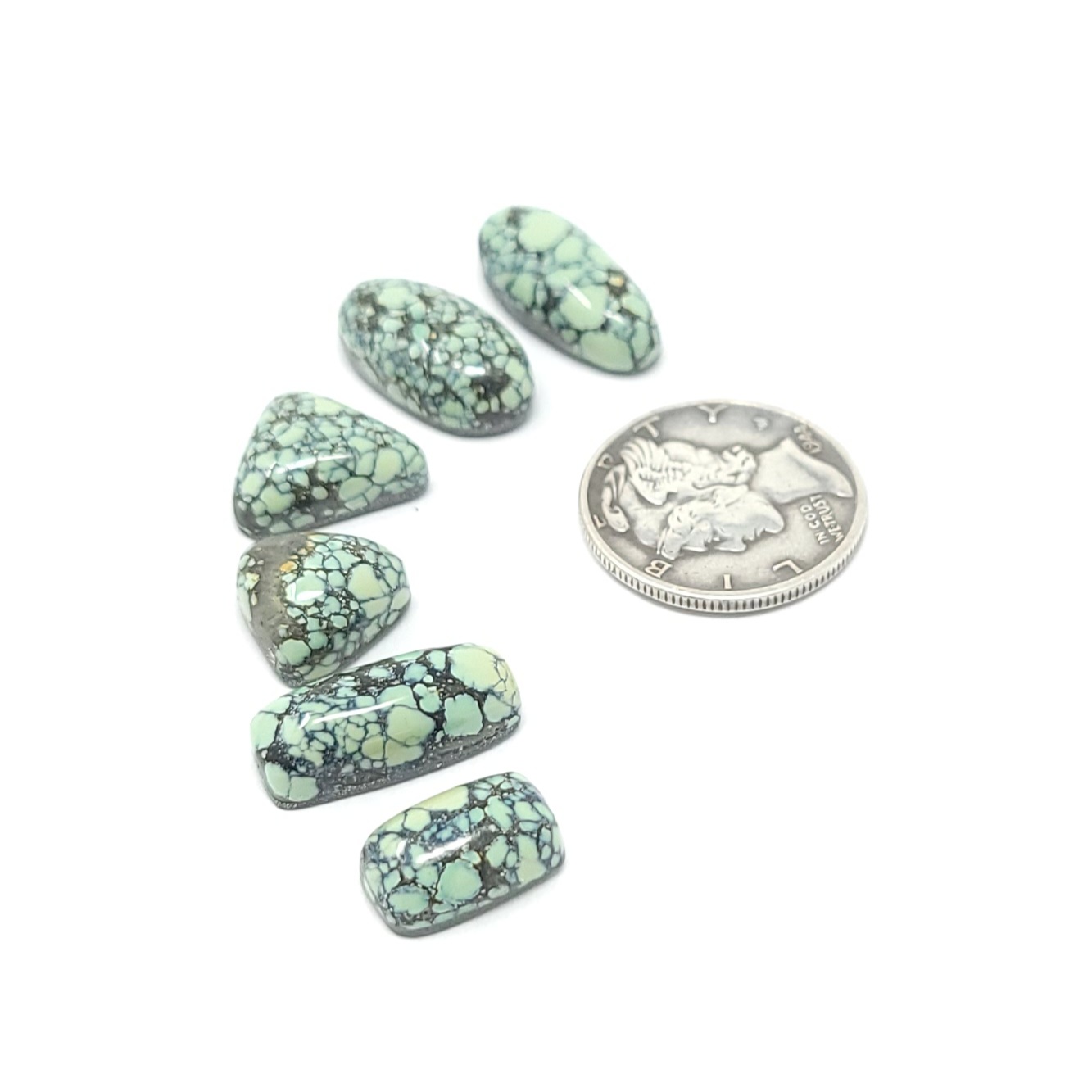 Natural Webbed Peacock Variscite Free Form Mixed Shape Cabochon Lot 22.2 Carats