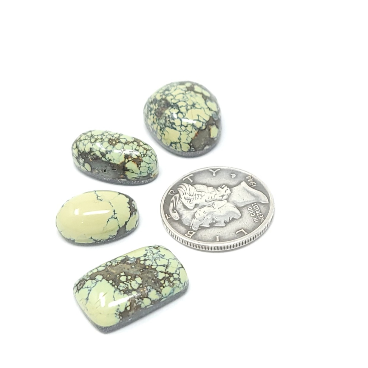 Natural Peacock Variscite Mixed Shape High Dome Cabochon Lot 23.7 Carats