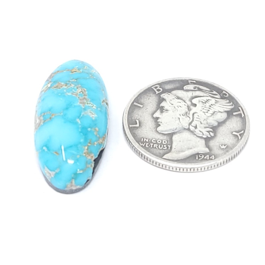 Natural Carico Lake Turquoise Single Free Form Oval Shape Cabochon 11.6 Carats