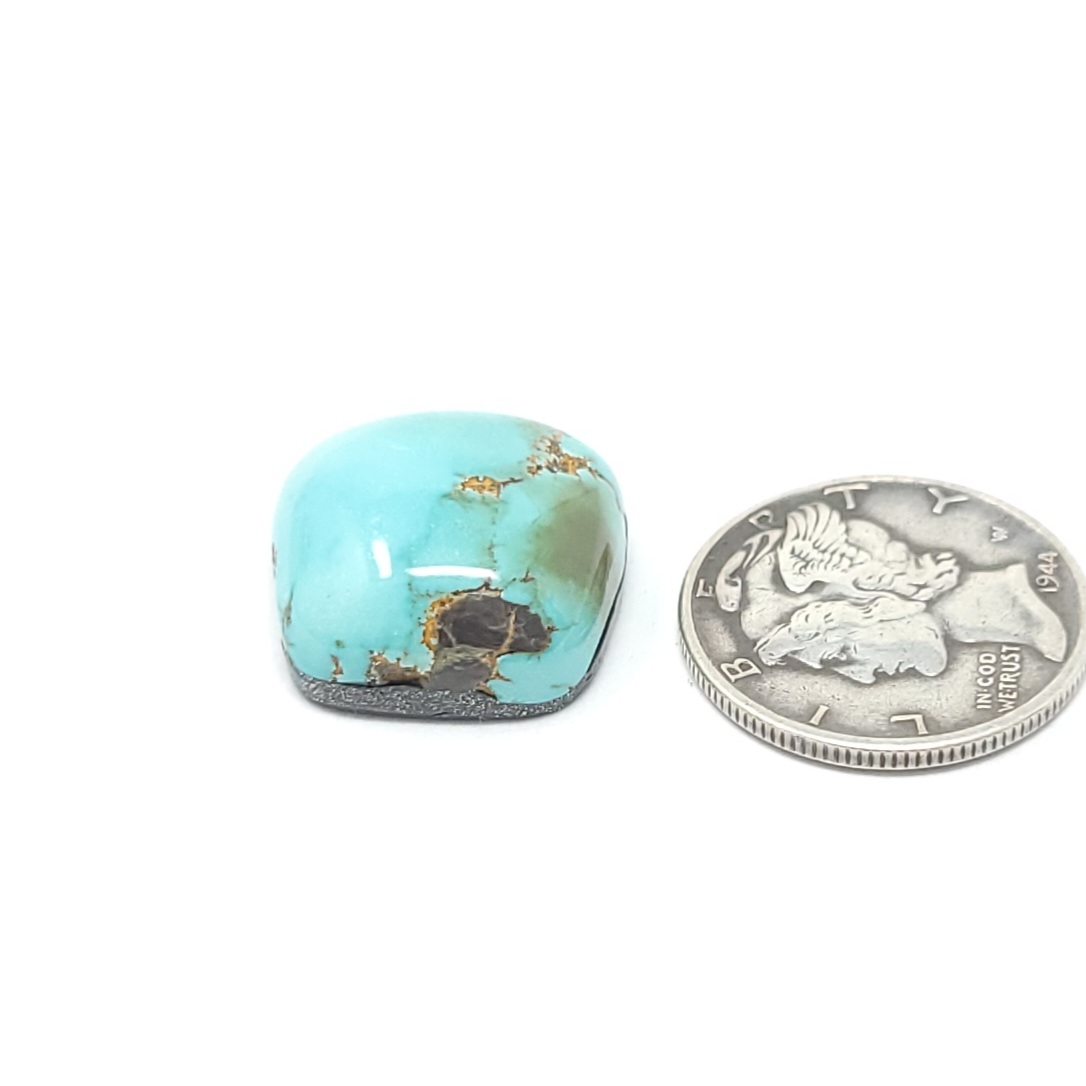 Natural Blue Green Carico Lake Turquoise Single Free Form Cabochon 15.3 Carats