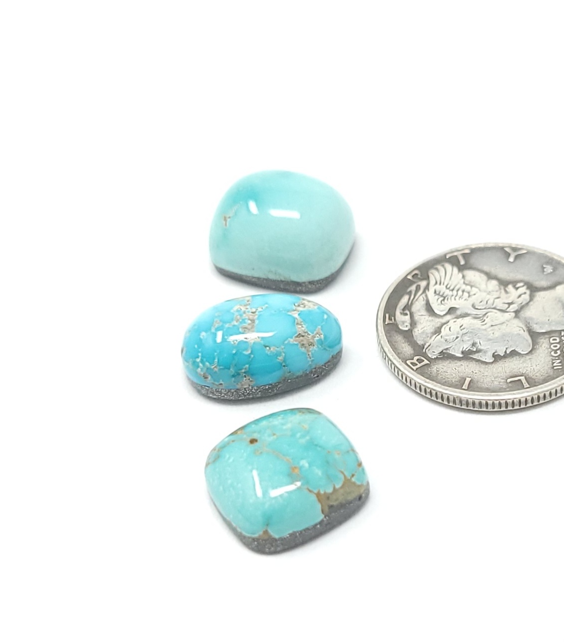 Natural Blue Carico Lake Turquoise Mixed Shape Minis Cabochon Lot 14.1 Carats