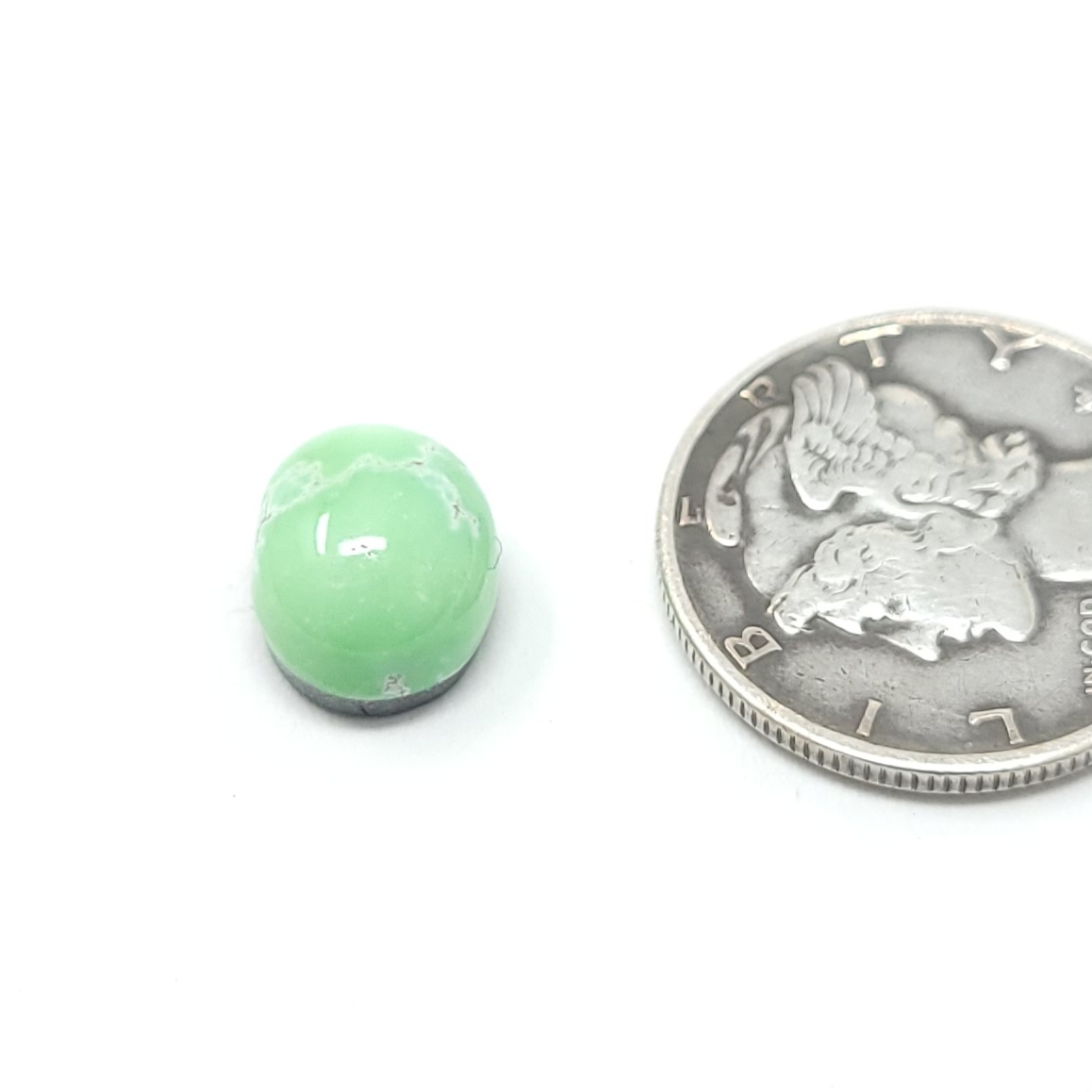 Natural Mint Green Carico Lake Turquoise Mini Single Oval Cabochon 3 Carats