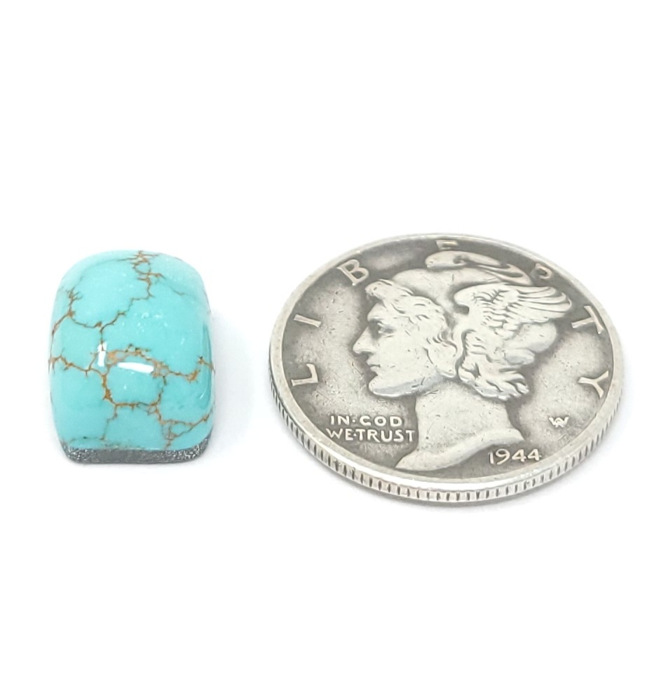 Natural Blue Carico Lake Turquoise Mini Single Cushion Shape Cabochon 5.4 Carats