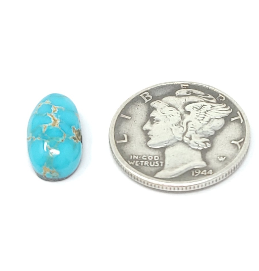 Natural Blue Carico Lake Turquoise Mini Single Free Form Cabochon 3.1 Carats