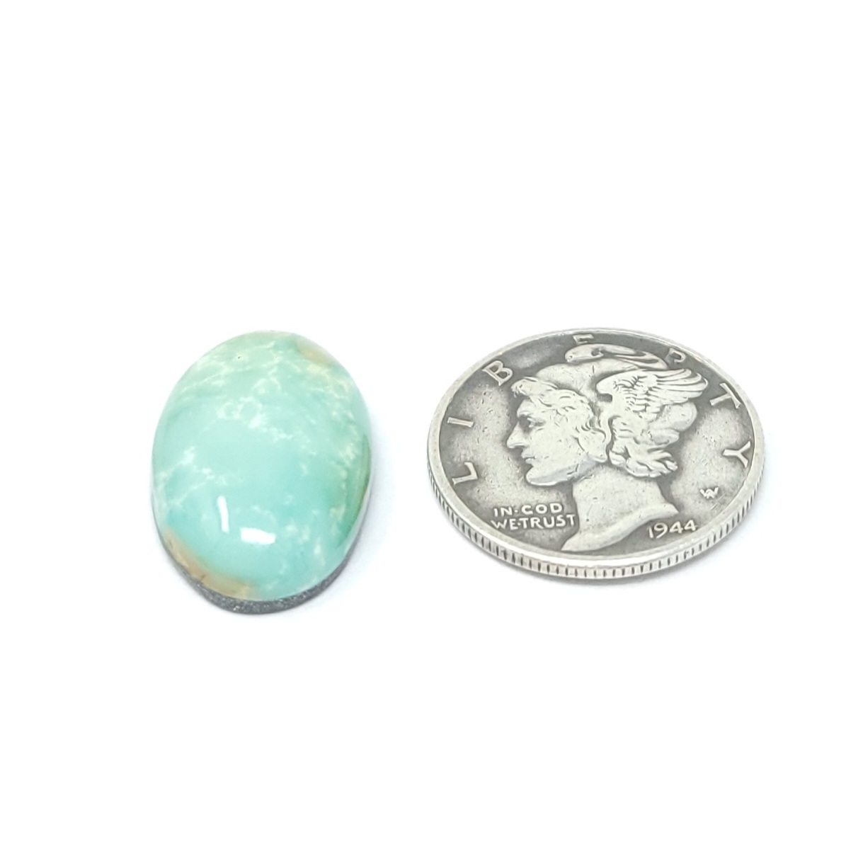 Natural Green Iron Maiden Turquoise Free Form Oval Shape Cabochon 7.6 Carats