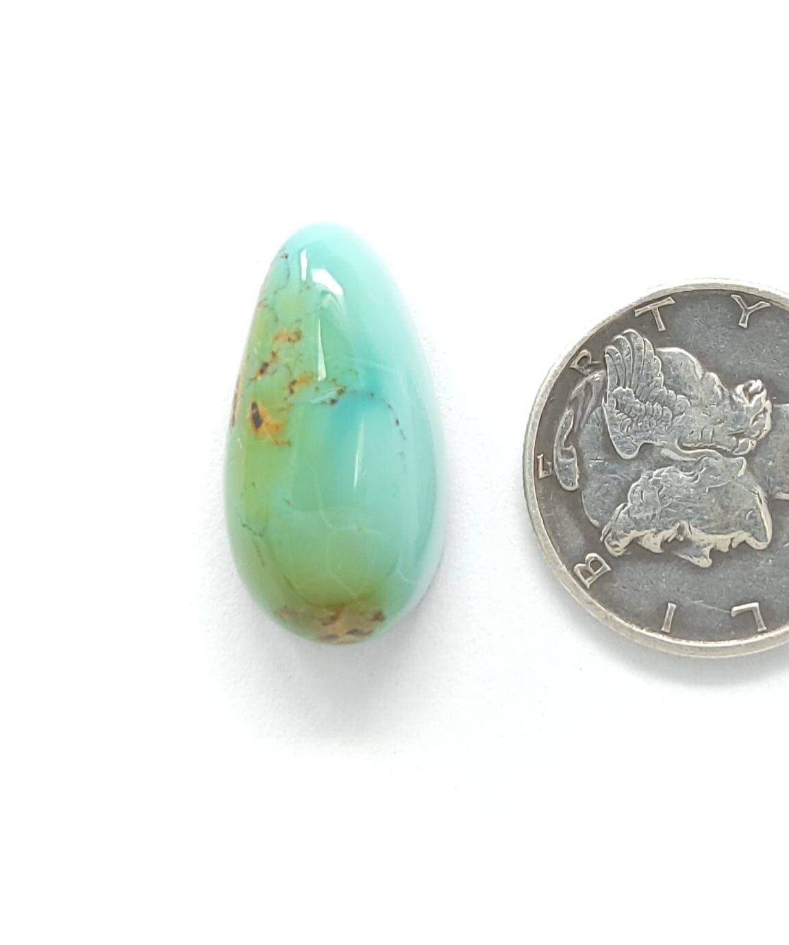 Natural Iron Maiden Multi Color Turquoise High Dome Triangle Cabochon 11 Carats