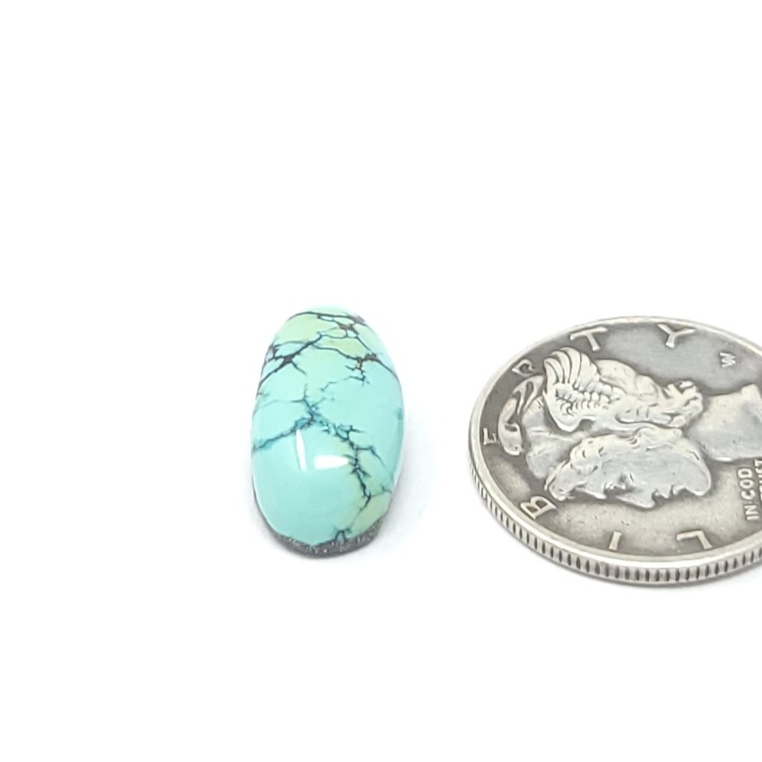 Natural Iron Maiden Blue Webbed Turquoise Free Form Cabochon 4.9 Carats