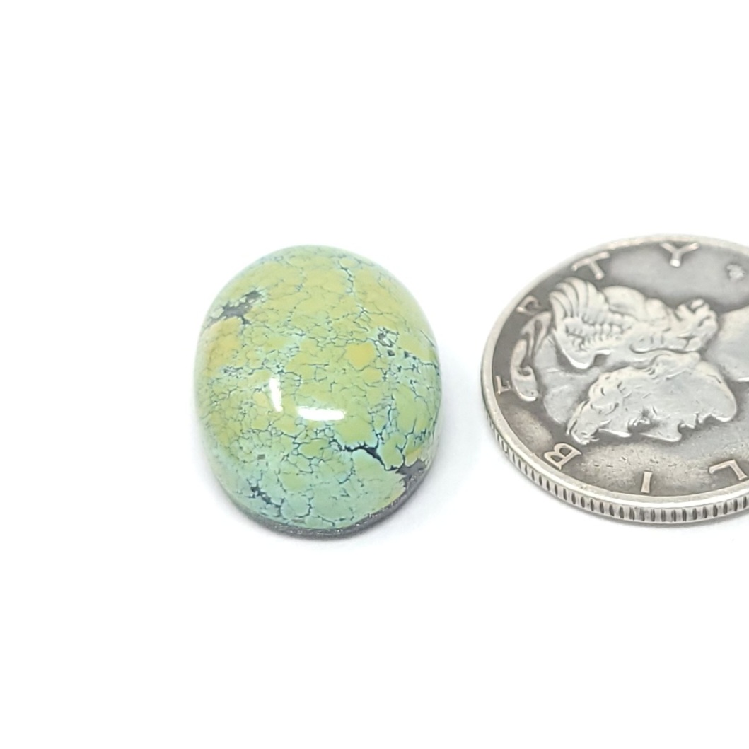 Natural Iron Maiden Multi Color Turquoise Oval Shape Cabochon 9.6 Carats