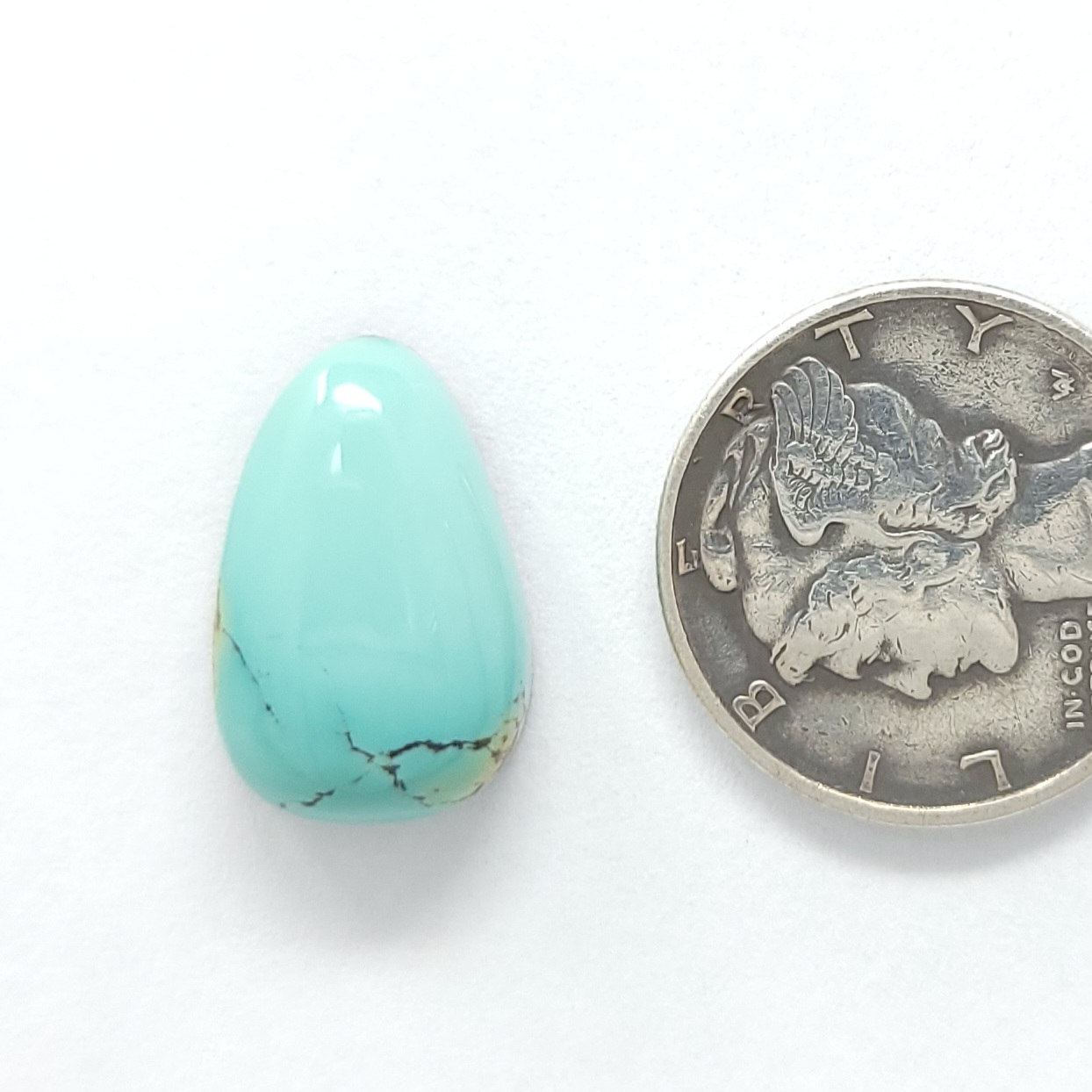 Natural Iron Maiden Blue Turquoise Free Form Triangle Cabochon 6.9 Carats