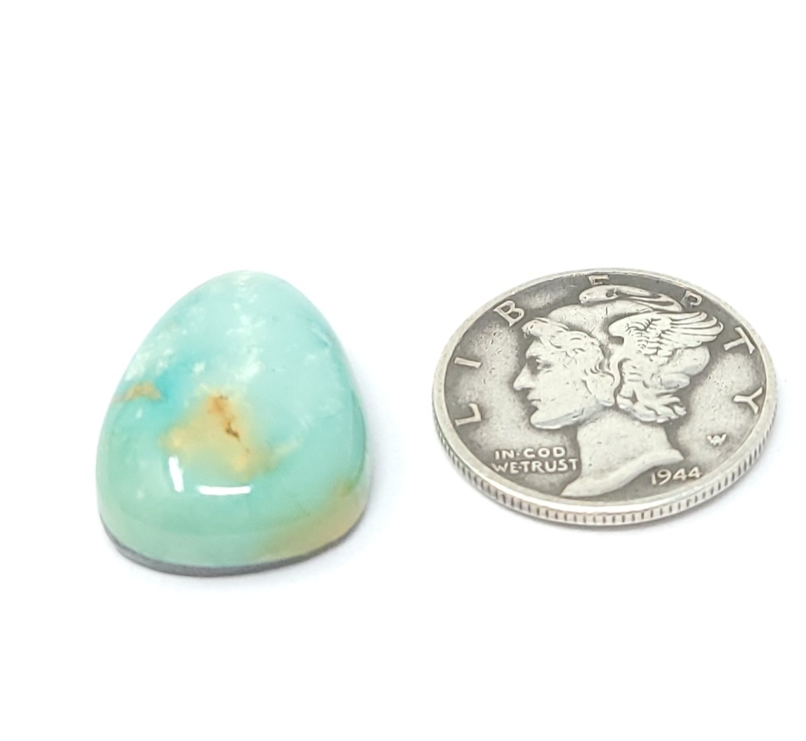 Natural Blue Iron Maiden Turquoise Free Form Triangle Cabochon 11.9 Carats