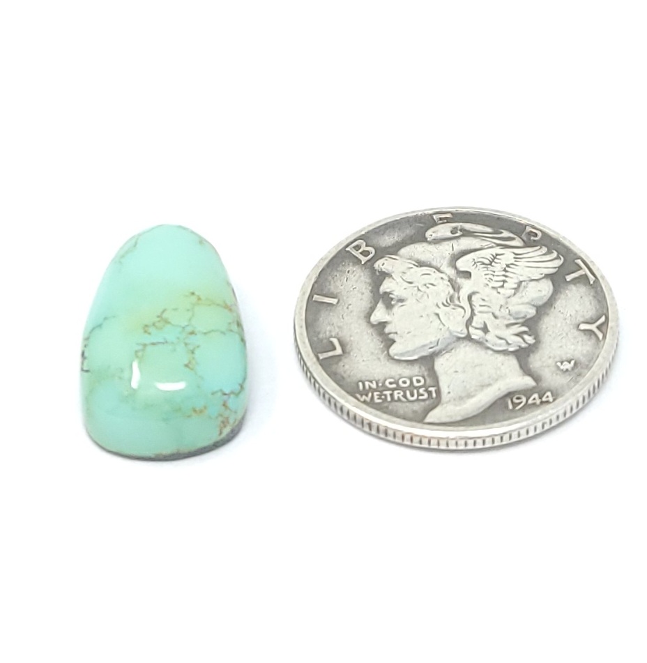 Natural Iron Maiden Webbed Green Turquoise Free Form Cabochon 5.9 Carats